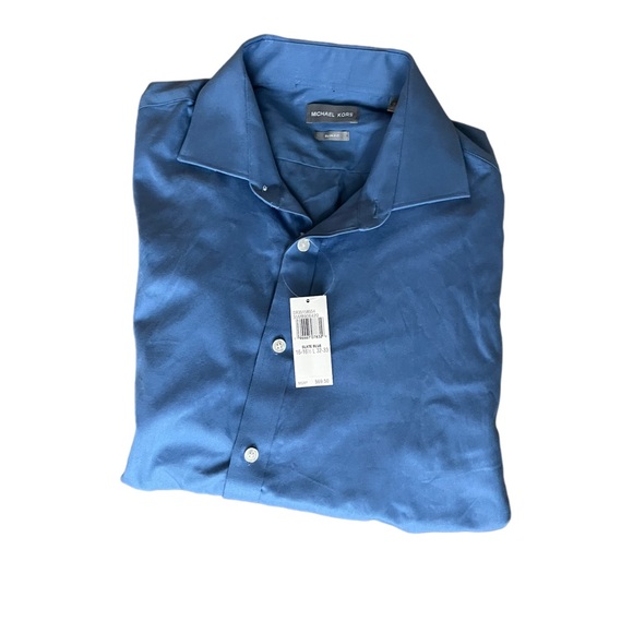 Michael Kors Slate Blue Button Down Long Sleeve Shirt Sz L NWT - Picture 16 of 16